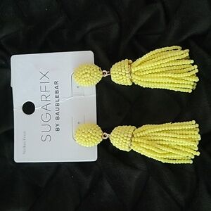 SUGARFIX BY BAUBLEBAR NEON YELLOW BEADED POST DANGLE EARRINGS